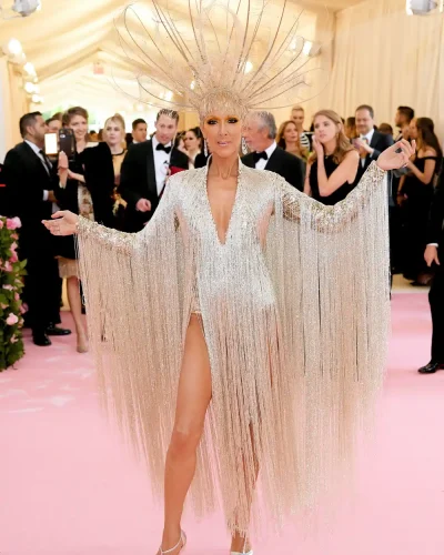 Celine Dion at the 2019 Met Gala in Oscar de la Renta