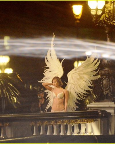 Victoria's Secret photoshoot in front of The Louvre -2013